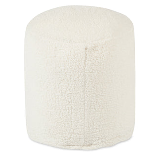 Solid Cream Sherpa Pouf