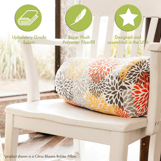 Citrus Blooms Round Bolster Pillow